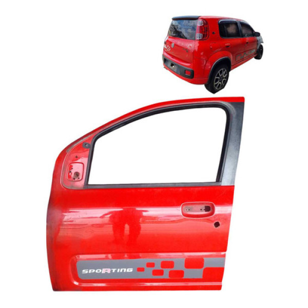 Porta Dianteira L.e Fiat Uno Vivace 2011 A 2014 Dianteira Esquerdo Vermelho