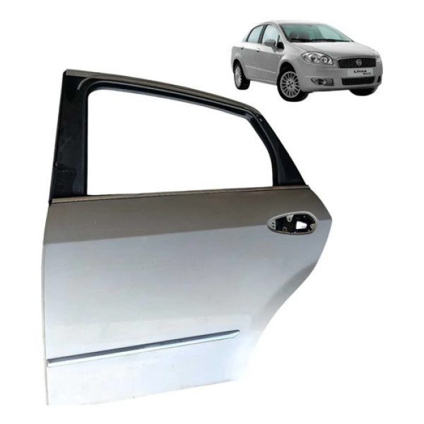 Porta Traseira L.e Fiat Linea 2009 A 2016 Traseira Esquerdo Prata